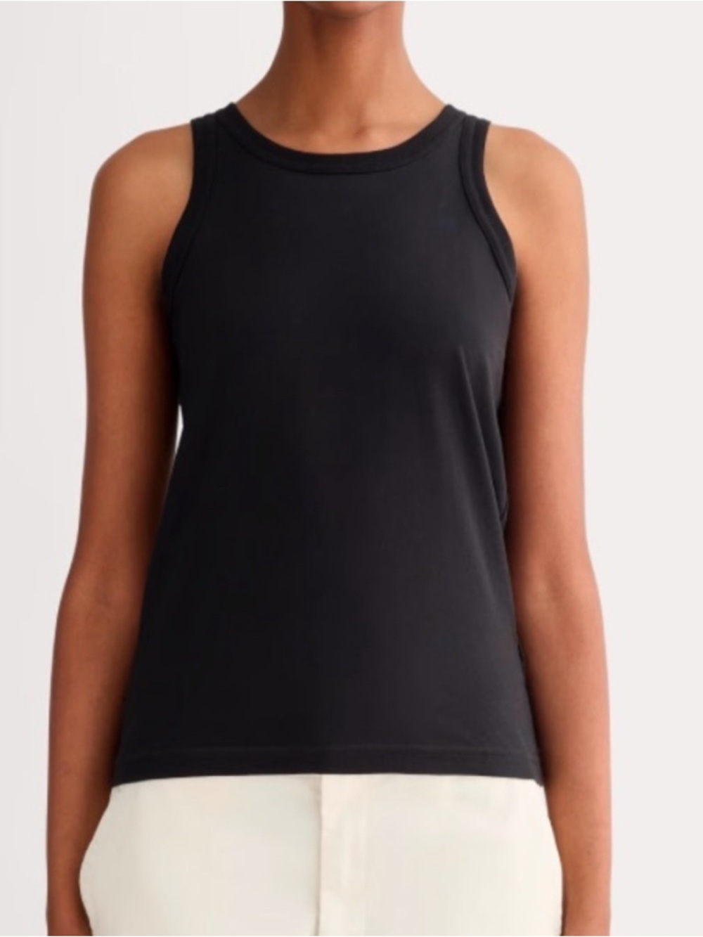Everlane The Tank Essential Organic Cotton Black High Neck ‘90s Minimalist Small
